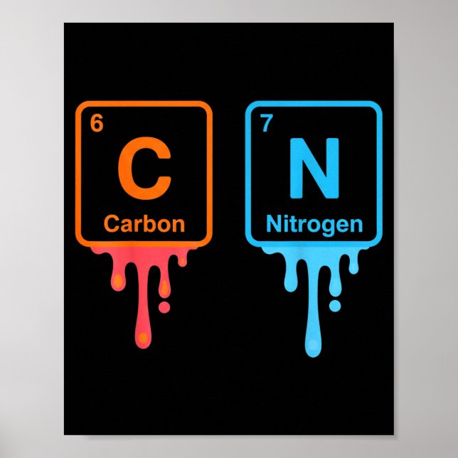 Carbon Nitrogen Science Design Fun Chemistry Lover Poster (Vorne)