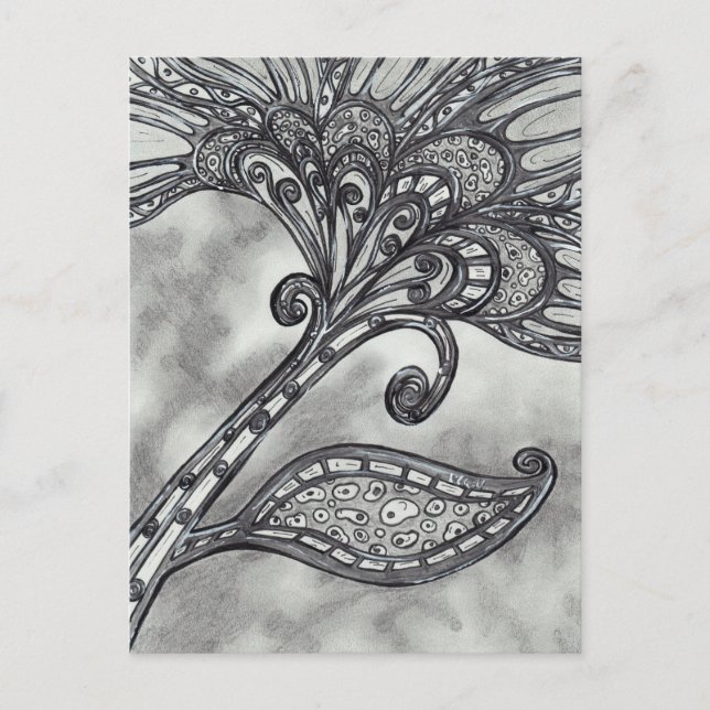 Carbon Space Blume 4 Postkarte (Vorderseite)