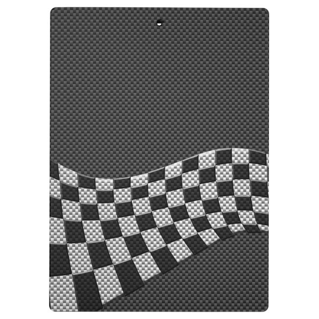Carbon Style Racing Flag Wave Decor Klemmbrett (Rückseite)