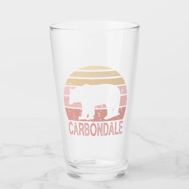 Carbondale Colorado Retro Bear Glas (Vorderseite)