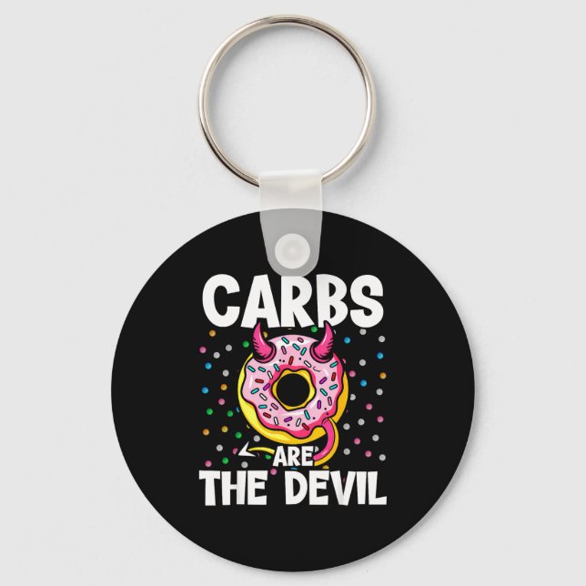 Carbs Are The Devil Funny Donut Diet New Year's Re Schlüsselanhänger (Vorderseite)