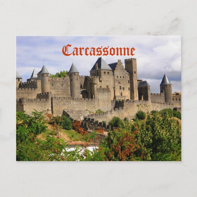 Carcassonne-Festung in Frankreich Postkarte (Vorderseite)