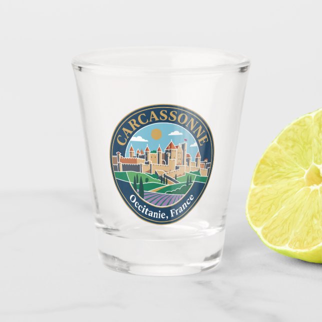 Carcassonne Frankreich Schnapsglas (Vorderseite)