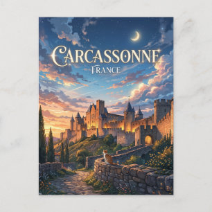 Carcassonne mittelalterliche Stadt Frankreich Postkarte
