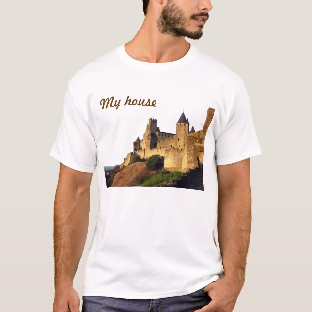 Carcassonne-Schloss-lustiges T-Shirt (Vorderseite)