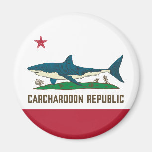 Carcharodon Republik Kalifornien Flagge Weißer Hai Magnet