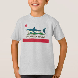 Carcharodon Republik Kalifornien Flagge Weißer Hai T-Shirt