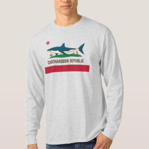 Carcharodon Republik Kalifornien Flagge Weißer Hai T-Shirt
