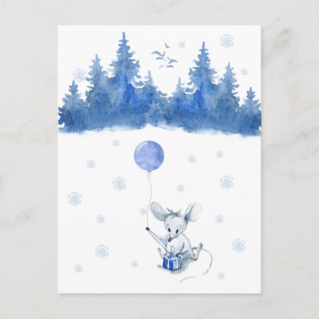 Card (10,8 x 14,2 cm) - Birthday Mouse Postkarte (Vorderseite)