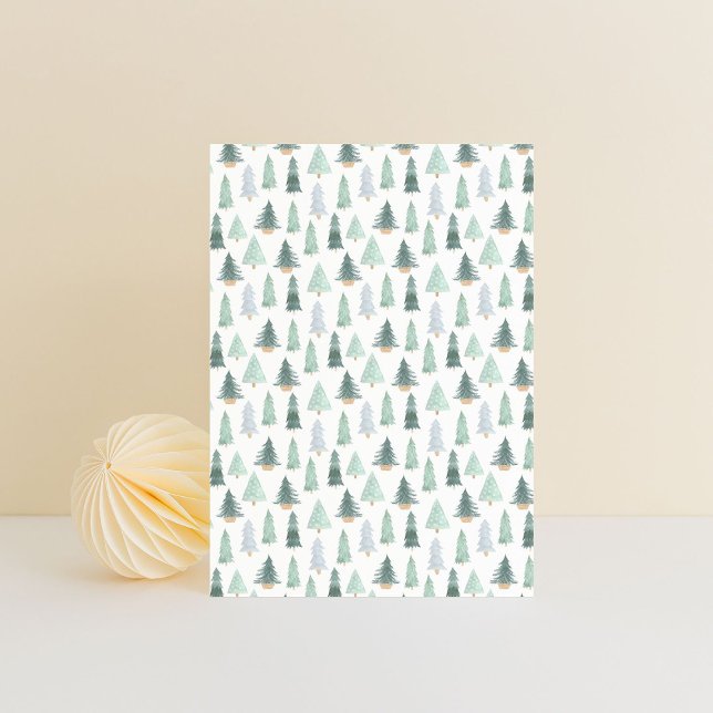 Card (10,8 x 14,2 cm) - Christmas Trees Pattern Postkarte (Von Creator hochgeladen)