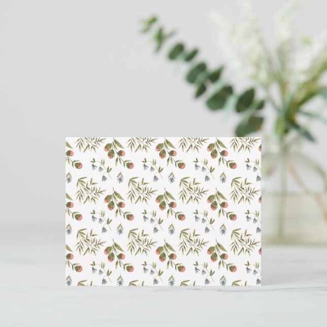 Card (10,8 x 14,2 cm) - Floral Pattern Postkarte (Stehend Vorderseite)