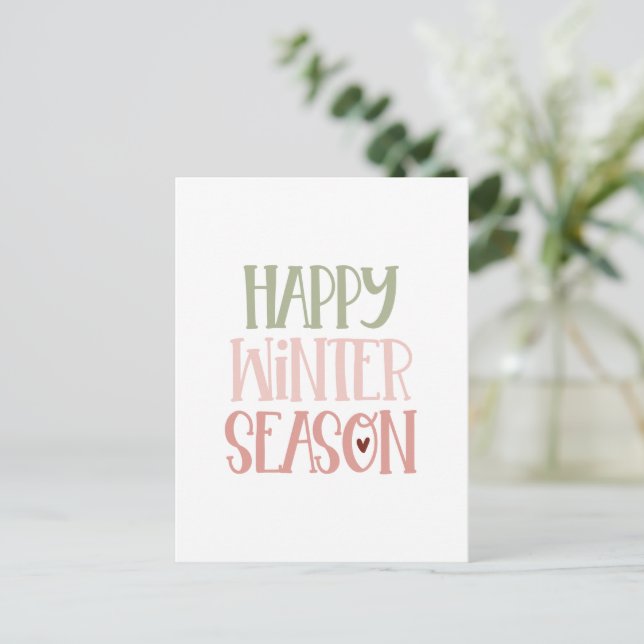 Card (10,8 x 14,2 cm) - Happy Winter Season Postkarte (Stehend Vorderseite)