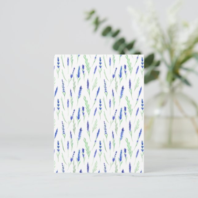 Card (10,8 x 14,2 cm) - Lavender Pattern Postkarte (Stehend Vorderseite)