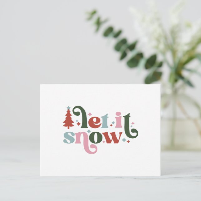 Card (10,8 x 14,2 cm) - Let It Snow Postkarte (Stehend Vorderseite)