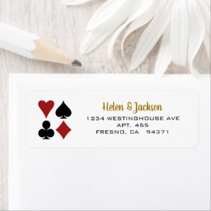 Card Anzug Gold Black Red Las Vegas Wedding