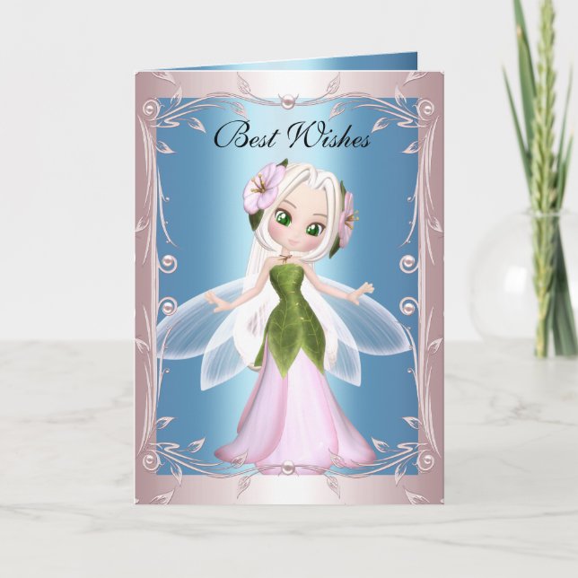Card Blue Pink Fairy Karte (Vorderseite)