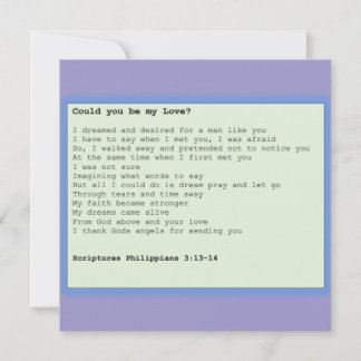 Card ' Could you be my love ' Karte