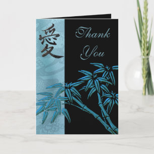 Card Danke Cards Asian Bamboo Liebe Symbol