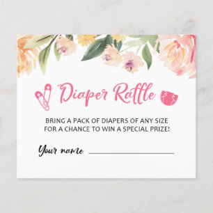 CARD Diaper Raffle Baby Dusche Party Game