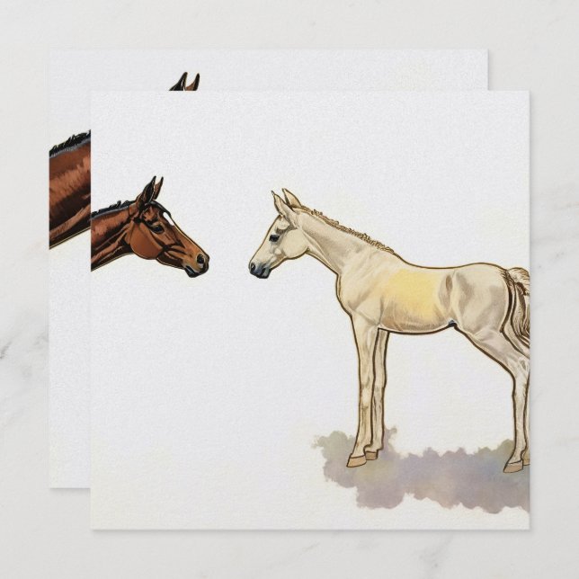 Card "Foal Friends" von Esorada Einladung (Vorne/Hinten)