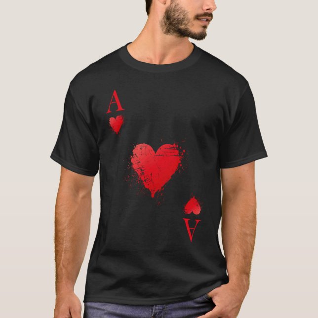 Card game costume playing card ace of hearts  carn T-Shirt (Vorderseite)