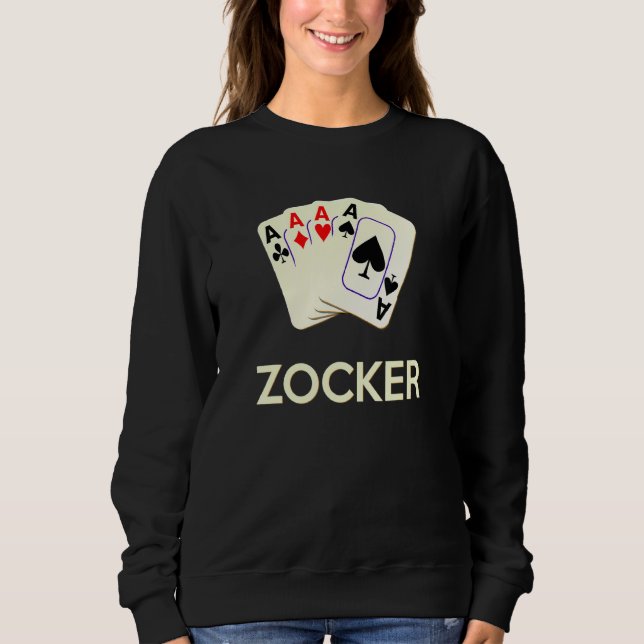 Card Game Measurement Card 4 Aces Gamer Poker Carn Sweatshirt (Vorderseite)