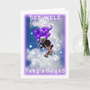 Card	Get well football player deliver balloons Karte
