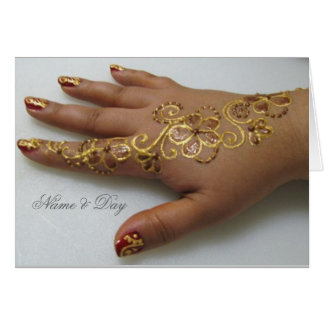 Card Gold Mehndi Hand