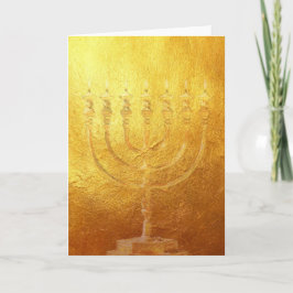 Card Golden Menorah | Gold | Israel | Karte