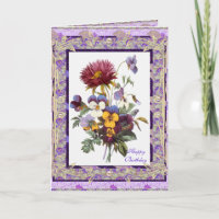 Card Gruß Vintage Blumenmauve-Blume