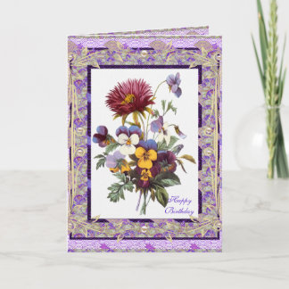 Card Gruß Vintage Blumenmauve-Blume Karte