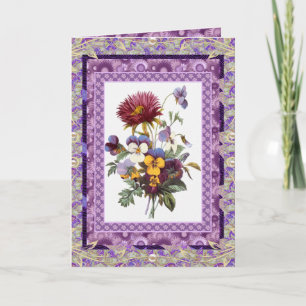 Card Gruß Vintage Blumenmauve-Blume Karte