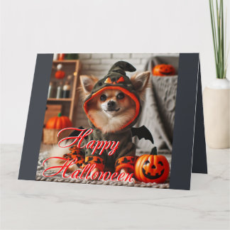 Card Halloween ein kleiner Hund Karte
