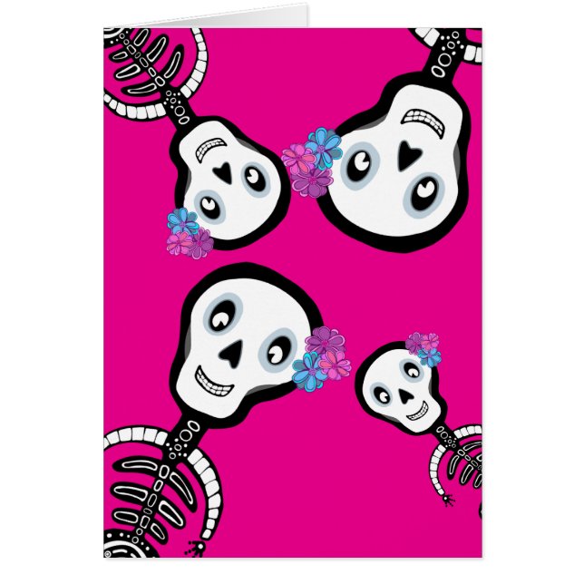 Card Happy Skeletons sagt Hallo (Vorne)