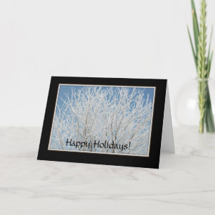 Card - Holiday: Lovely photo of frosted tree Feiertagskarte