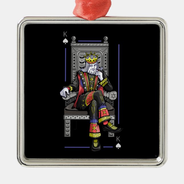 Card King Ornament Aus Metall (Vorne)