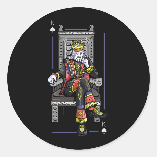 Card King Runder Aufkleber (Vorderseite)