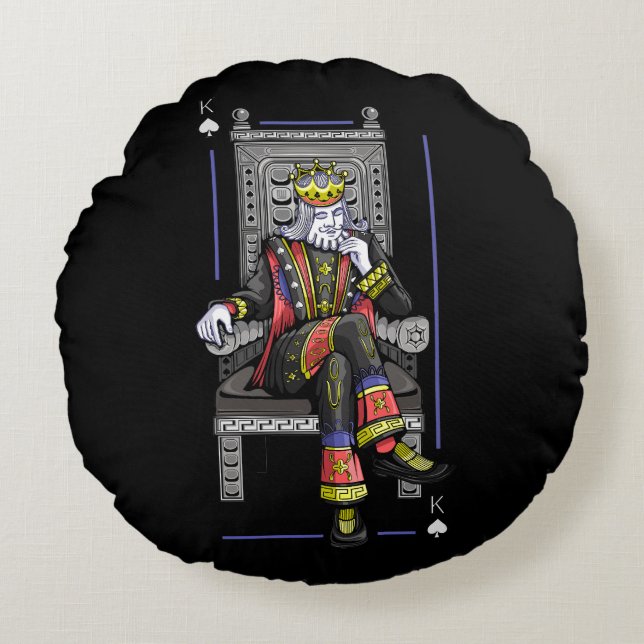 Card King Rundes Kissen (Vorderseite)