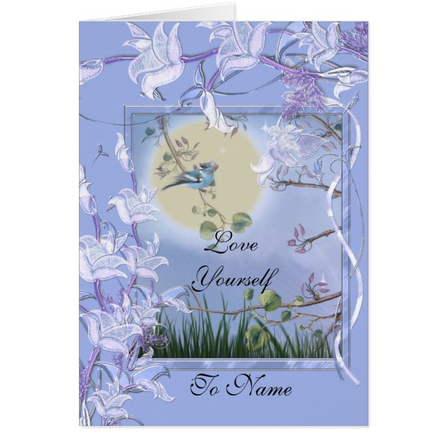 Card Liebe Sie selbst Blue Bird (Vorne)
