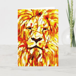   Card Lion Vibrannte Art Karte