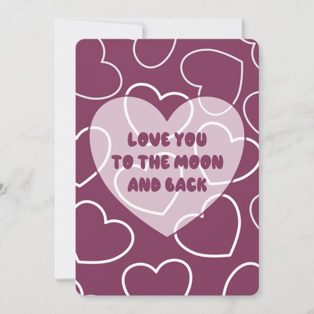 Card Love you to the moon and back Karte (Vorderseite)