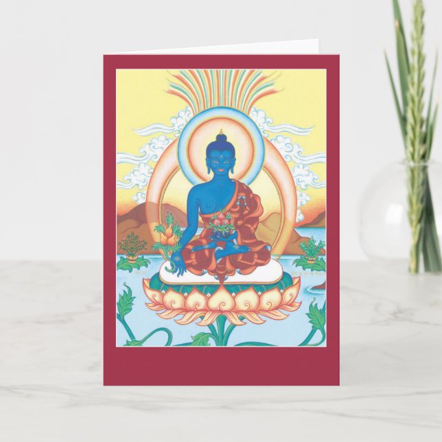 CARD Medicine Buddha - mit Erläuterung und Mantra Karte (Vorderseite)