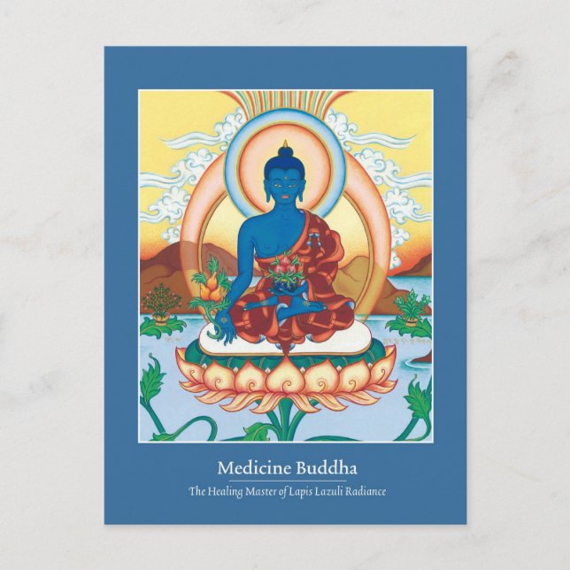 CARD Medicine Buddha - mit schönem Rücken Postkarte (Vorderseite)