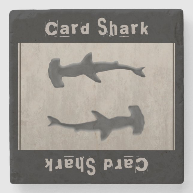 Card Shark Gray Steinuntersetzer (Vorderseite)