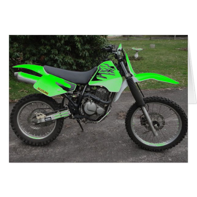 Card Suzuki Green DS Dirt Bike (Vorderseite (Horizontal))
