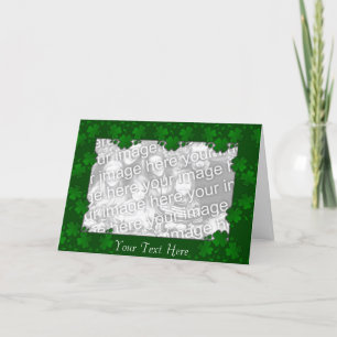 Card Template - St. Patrick's Day Four Leaf Clover Karte