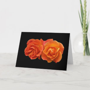 Card, Two Perfect Apricot Roses" Karte