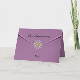 Card Verlobung Pink Mauve Diamond Jewel Einladung