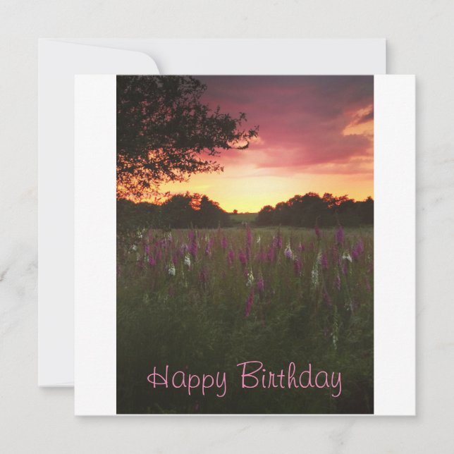 Card Wild Foxglove Meadow Karte (Vorderseite)