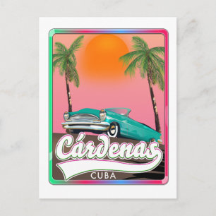 Cárdenas Cuba Vintage Reiseplakat Postkarte